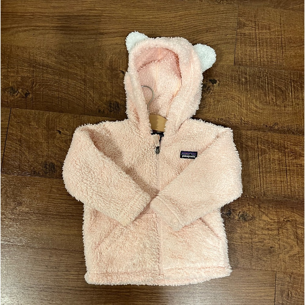 Baby Girl Patagonia Teddy Bear Zip Up Hoodie